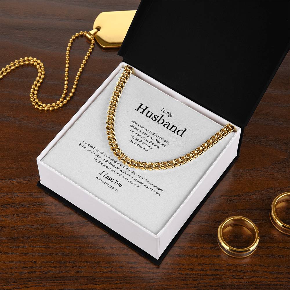 To My Husband | When You Wear This Necklace - Cuban Link Chain