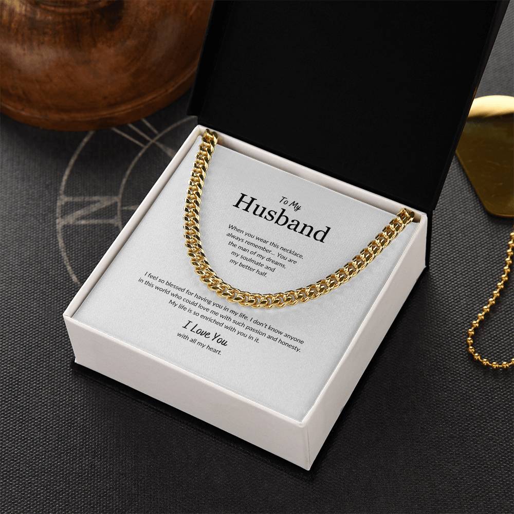 To My Husband | When You Wear This Necklace - Cuban Link Chain