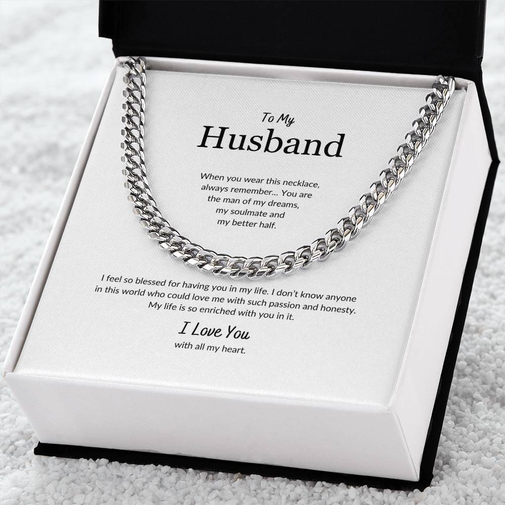 To My Husband | When You Wear This Necklace - Cuban Link Chain