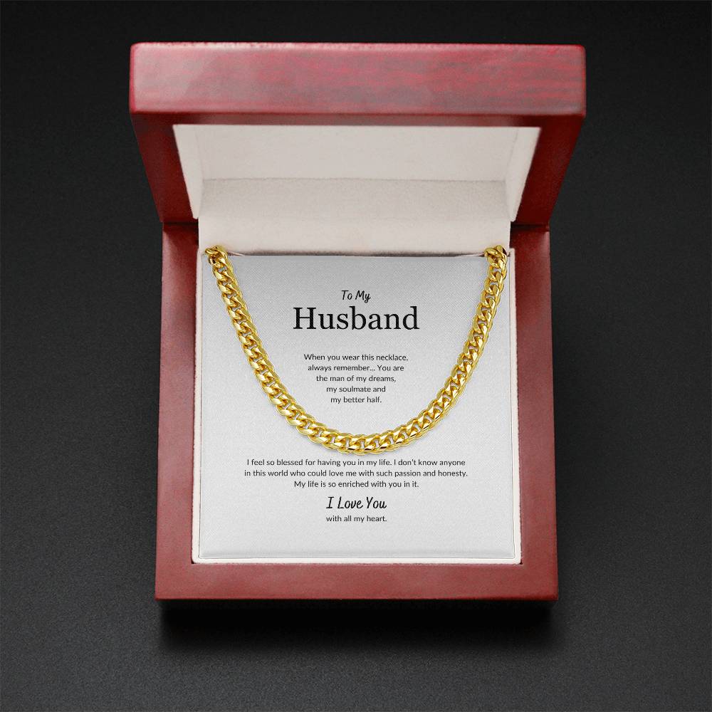 To My Husband | When You Wear This Necklace - Cuban Link Chain