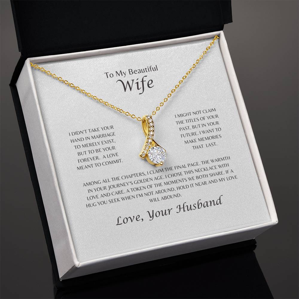 To My Beautiful Wife | A Love Meant to Commit - Alluring Beauty Necklace