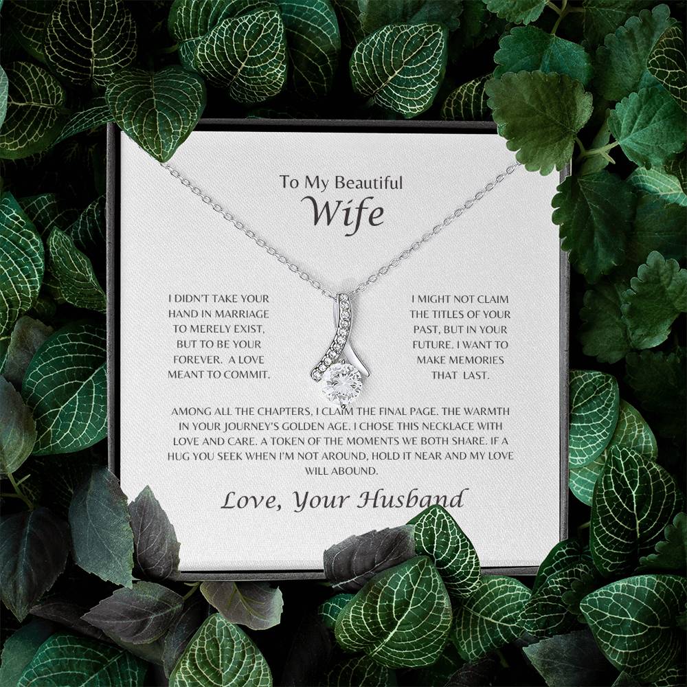 To My Beautiful Wife | A Love Meant to Commit - Alluring Beauty Necklace
