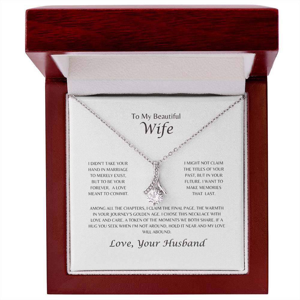 To My Beautiful Wife | A Love Meant to Commit - Alluring Beauty Necklace