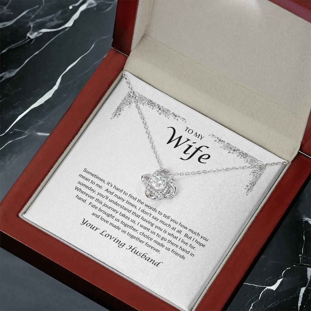 To My Wife | Hard To Find The Words - Love Knot Necklace