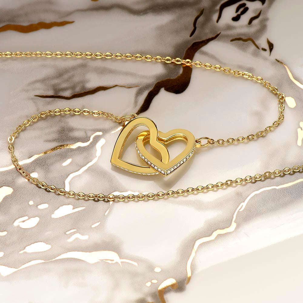 To My Unbiological Sister | We Started As Best Friends - Interlocking Hearts Necklace