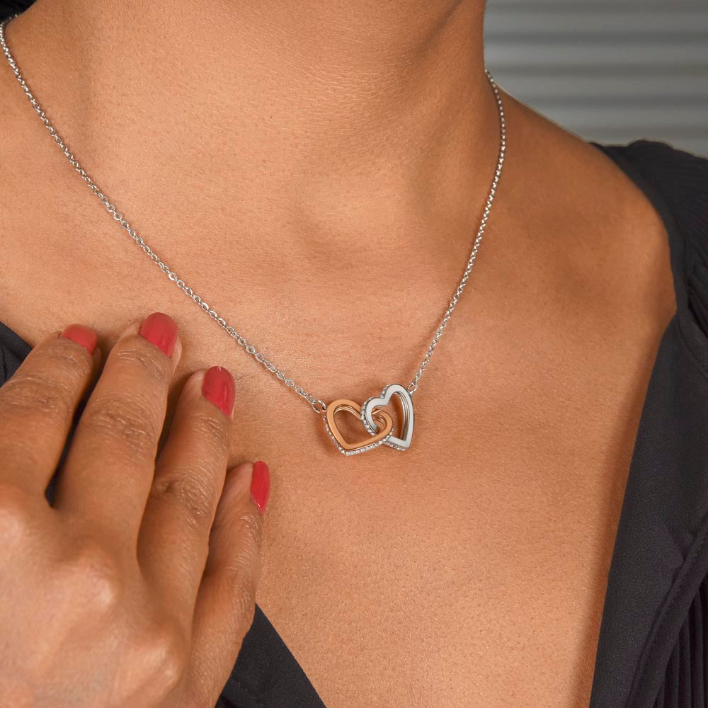 To My Unbiological Sister | We Started As Best Friends - Interlocking Hearts Necklace