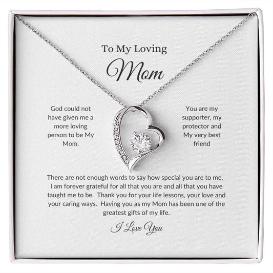 To My Loving Mom | There Are Not Enough Words - Forever Love Necklace