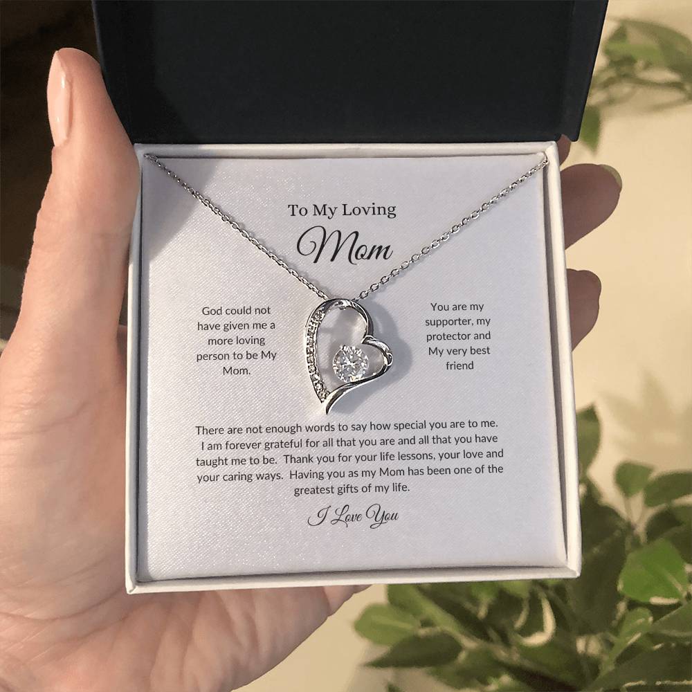 To My Loving Mom | There Are Not Enough Words - Forever Love Necklace